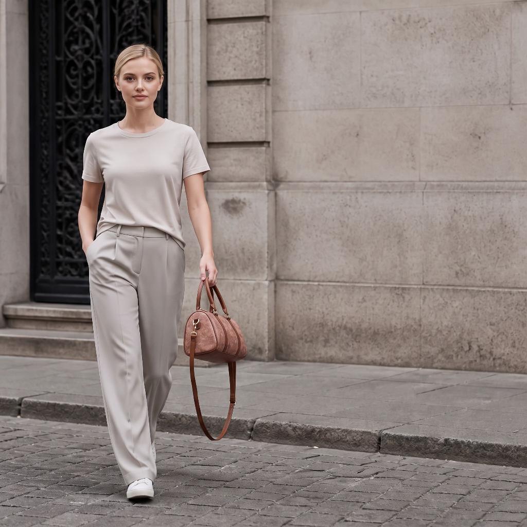 On-brand photo: Handbag on the brand model