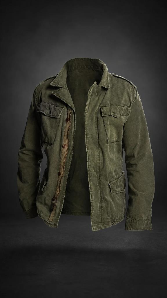 Product shot of the green field jacket