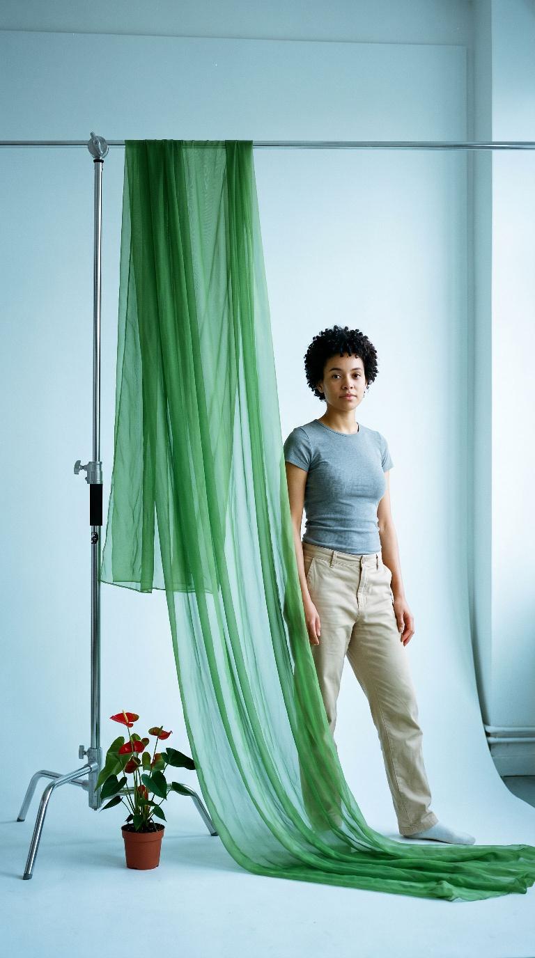 Scene: Green chiffon film studio