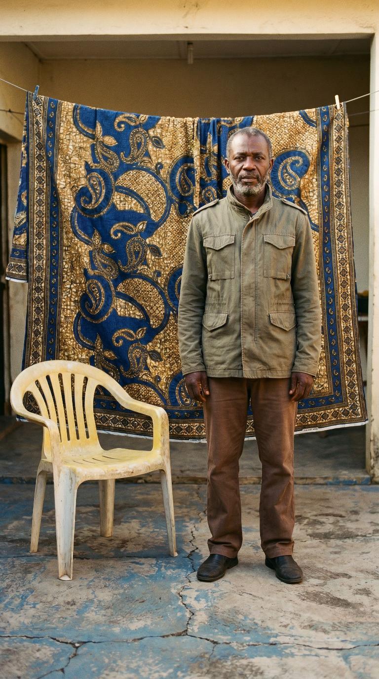 Scene: Wax-print cloth backdrop